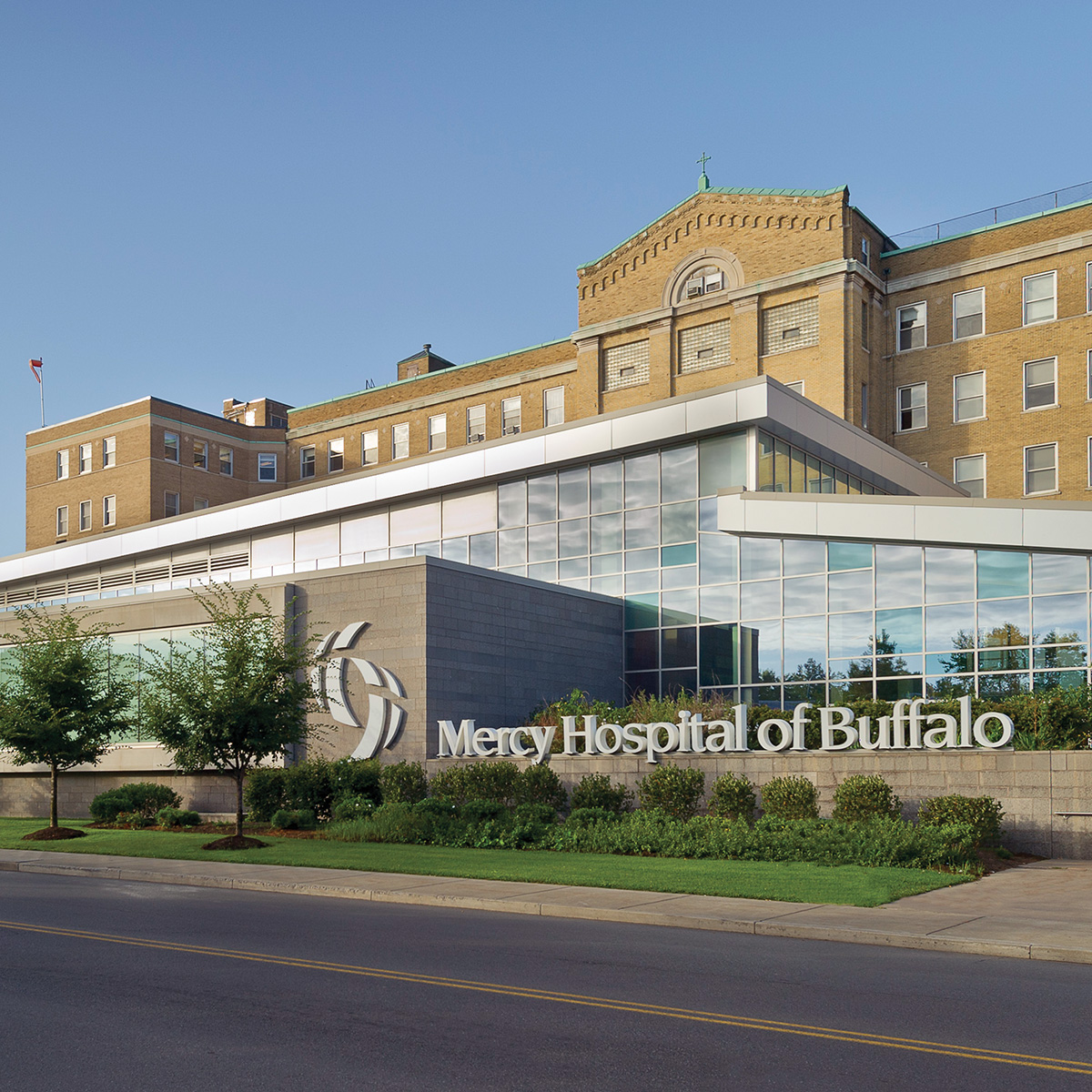 Exterior of Mercy Hospital of Buffalo